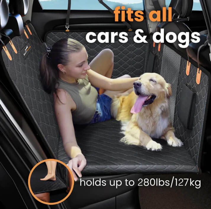 Pawzzle 3.0 - Hard Bottom Dog Car Seat Protector (+ FREE Luxe Dog Bed)