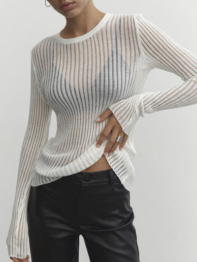 Ribbed Mesh Top